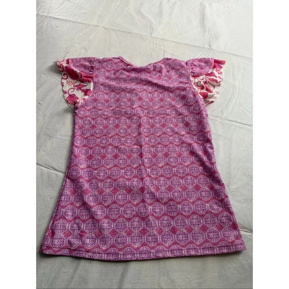 NWT Cabana Life Pink Amelia Island Ruffle Rash Guard Top Size 10 New